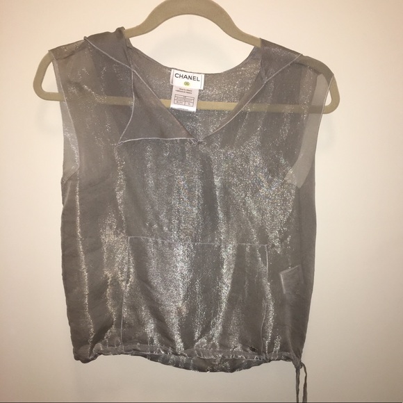 CHANEL Tops - Vintage CHANEL sheer hoodie vest CHANEL Tops - Vintage CHANEL sheer hoodie vest